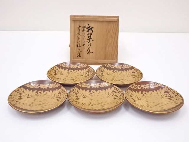 銀彩唐草銘々皿5客